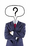 Invisible Businessman Ask Question Stock Photo