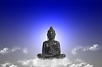 Jade Buddha Seated On Cloud Stock Photo