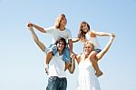 Kids Ride On Parents Shoulder