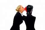 Kissing Businesswoman Stock Photo