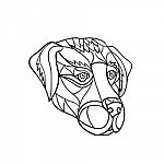 Labrador Dog Head Mosaic Black And White stock image