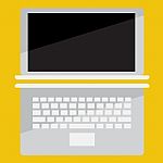 Laptop Flat Design - Isometric Stock Photo