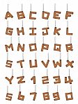 Leather Alphabet With Chain Set Stock Photo