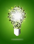 Light Bulb By Cogs Gears Stock Photo