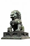 Lion Statue, Symbol Of Protection & Power In Oriental Asia Especially China Stock Photo