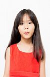 Little Asian Girl In Surprise Action Stock Photo