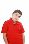 Little Young Boy Standing Stock Photo