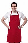 Male Chef Posing To Camera Stock Photo