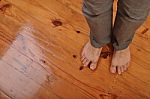 Man Bare Feet Stock Photo