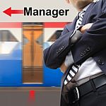 Manager On The Sky Train Station Stock Photo