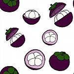 Mango-teen Seamless Pattern By Hand Drawing On White Backgrounds Stock Photo