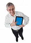 Mature Man With Tablet Pc Stock Photo
