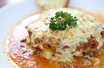 Meat And Cheese Lasagne  Stock Photo