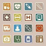 Medical Sticker Icons Set, . Illustration Stock Photo