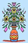 Mirrored Flowers And Vase Stock Photo