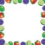 Mix Fruits Frame Stock Photo
