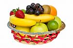Mixed Fruit Basket Stock Photo