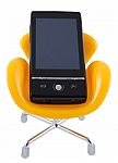 Mobile Phone On Chair Stock Photo