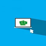 Money In Laptop Marketing Online Flat Icon   Illustration Stock Photo
