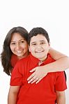 Mother Embrace Her Son Stock Photo