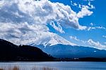 Mountain Fuji With Kawaguchiko Lake Stock Photo