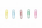 Multi Colored Paper Clips Isolated Stock Photo