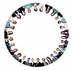 Multi Ethnic Business People Forming Circle Stock Photo