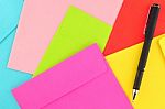 Multicolored Letter Paper Stock Photo