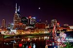 Nashville Nightime Skyline Stock Photo