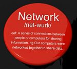 Network Definition Button Stock Photo