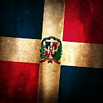 Old Grunge Flag Of Dominican Stock Photo