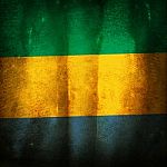 Old Grunge Flag Of Gabon Stock Photo