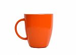 Orange Cup On A White Background Stock Photo