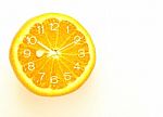 Orange Fruit Slice Clock Idea Concept Stock Photo