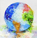 Painting Globe Stock Photo
