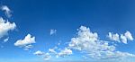 Panorama Blue Sky With Clouds Stock Photo
