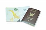 Passport Of Thailand On White Background Stock Photo