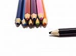 Pencils All Color Isolatedon The White Background Stock Photo