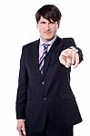 Picture Of An Angry Middle Aged Businessman In Suit Stock Photo