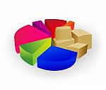 Pie Chart With Boxes Stock Photo