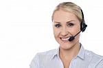 Portrait Of Female Customer Support Executive Stock Photo