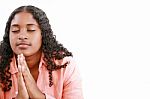 Praying young Woman Stock Photo