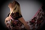 Pregnant Woman Wearing Stole Stock Photo