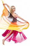 Pretty Belly Dancer Performing Stock Photo