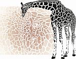 Raster Background With Giraffe Motif Stock Photo