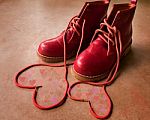 Red Shoes With Heart Stock Photo