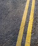 Road Double Yellow Lines Stock Photo