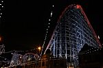 Rollercoaster And Blackpool Illuminations Stock Photo