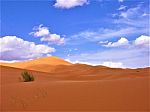 Sahara Desert With Clouds Stock Photo