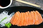 Salmon On Dish Stock Photo